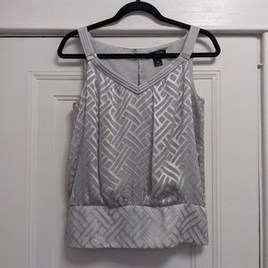 WHBM silk blend silver textured tank, size xs